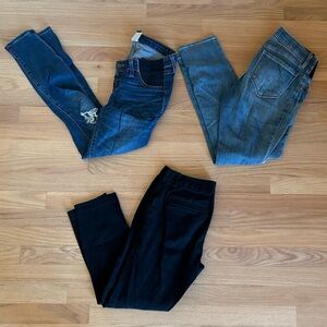 Bundle of 3 pairs maternity pants, jeans, denim, side panel - Old Navy size 2/4